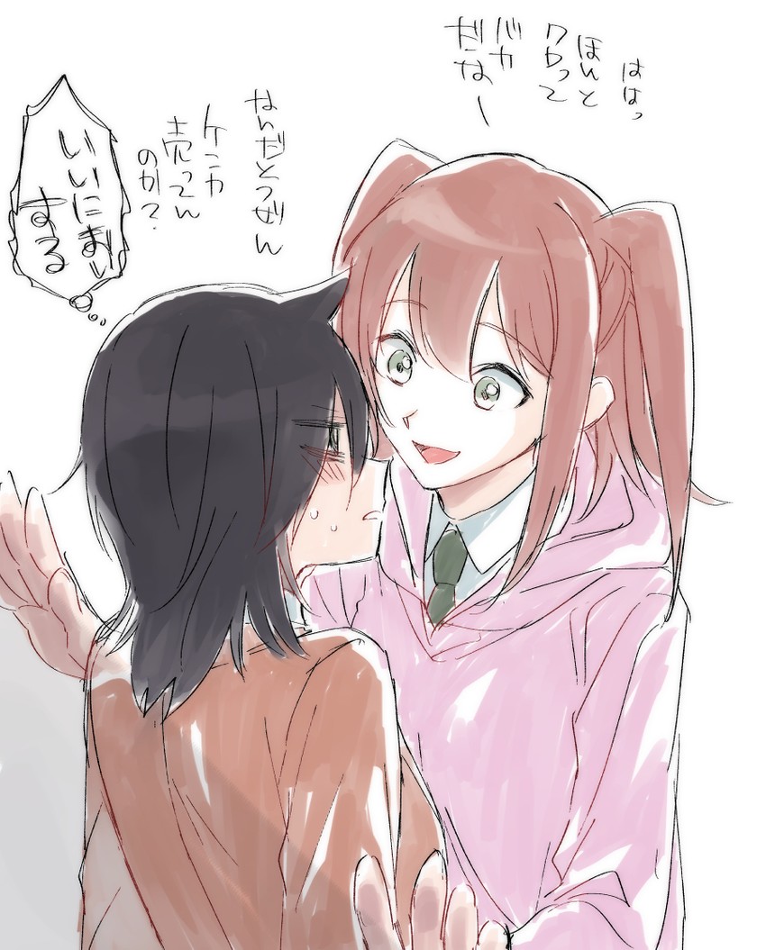 kuroki tomoko and nemoto hina (watashi ga motenai no wa dou kangaetemo omaera ga warui!) drawn by gaa_(butsugen)