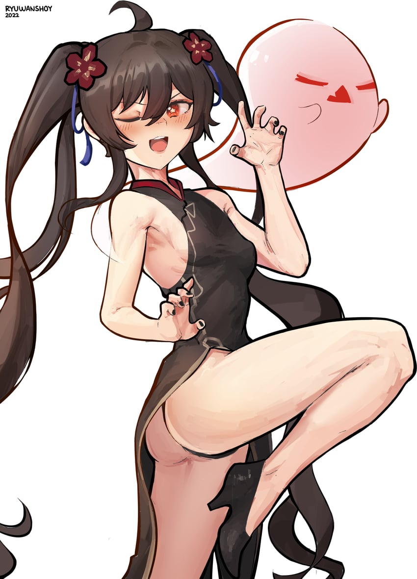 hu tao and boo tao (genshin impact) drawn by ryu_(ryuwanshoy)