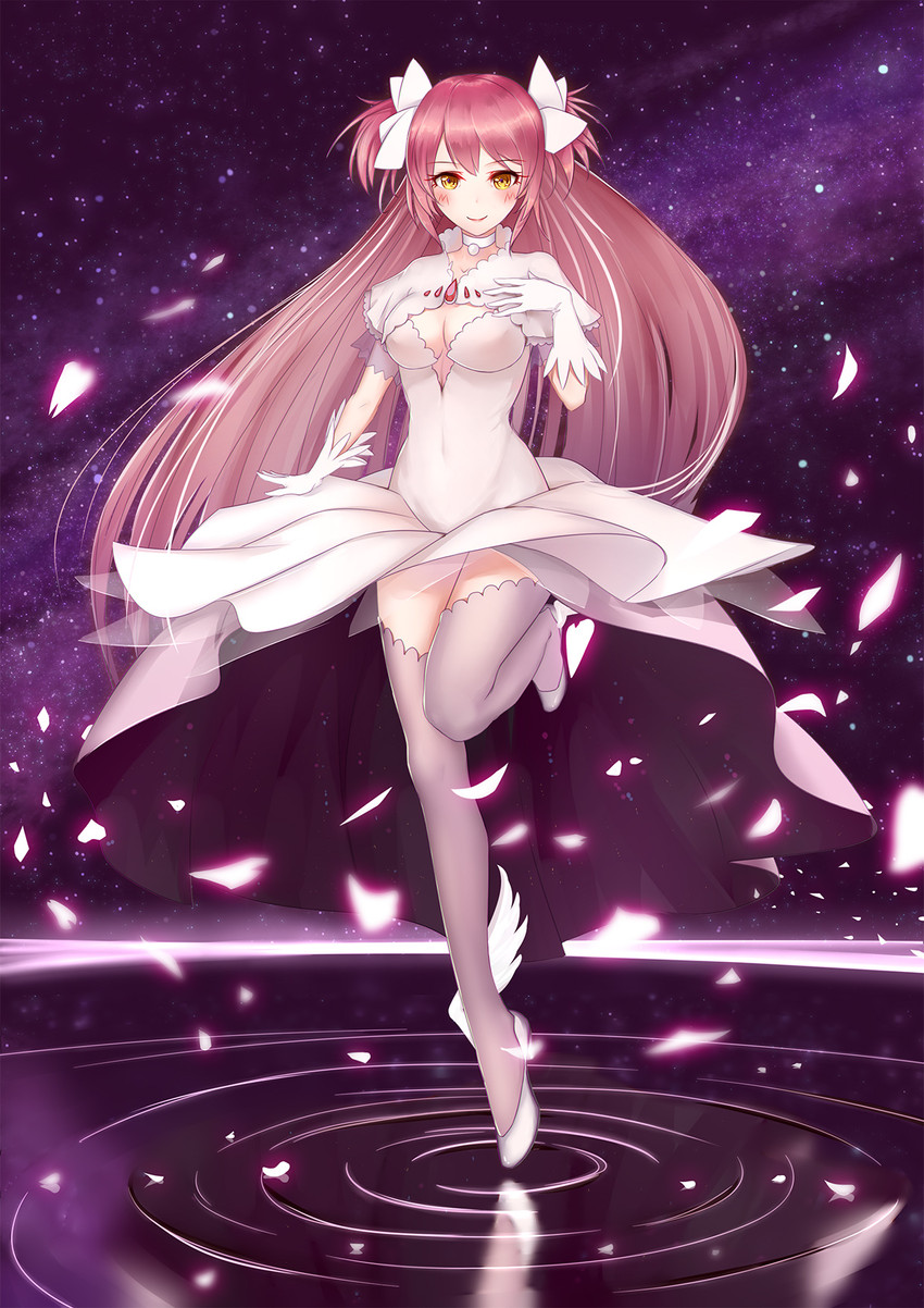 kaname madoka and ultimate madoka (mahou shoujo madoka magica) drawn by liu_lan