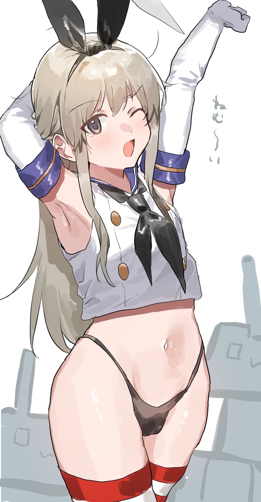 shimakaze and rensouhou-chan (kantai collection) drawn by shishamo_(domado)