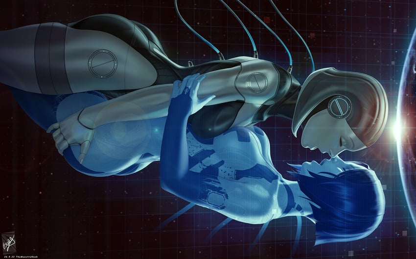 cortana and edi (halo and 2 more) drawn by themaestronoob