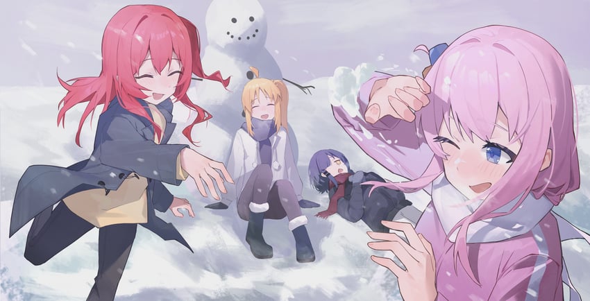 gotoh hitori, kita ikuyo, ijichi nijika, and yamada ryo (bocchi the rock!) drawn by riok_hh