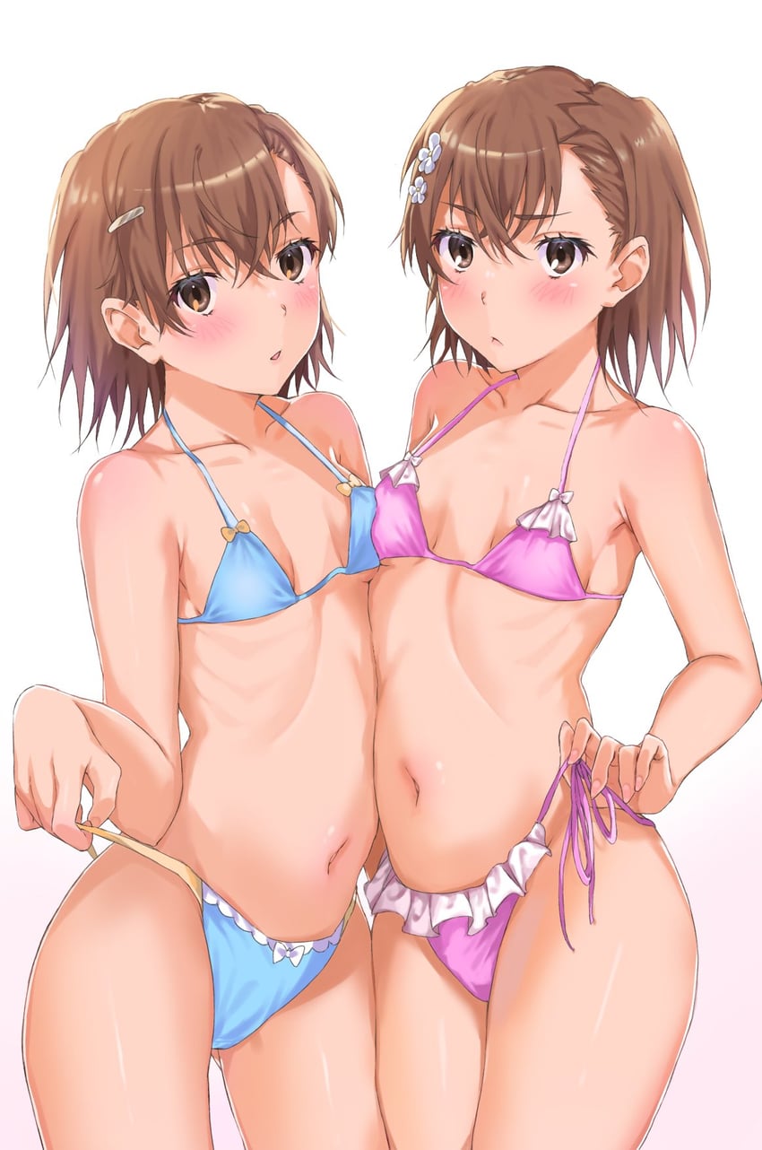misaka mikoto and misaka imouto (toaru majutsu no index and 1 more) drawn by sioo_1029