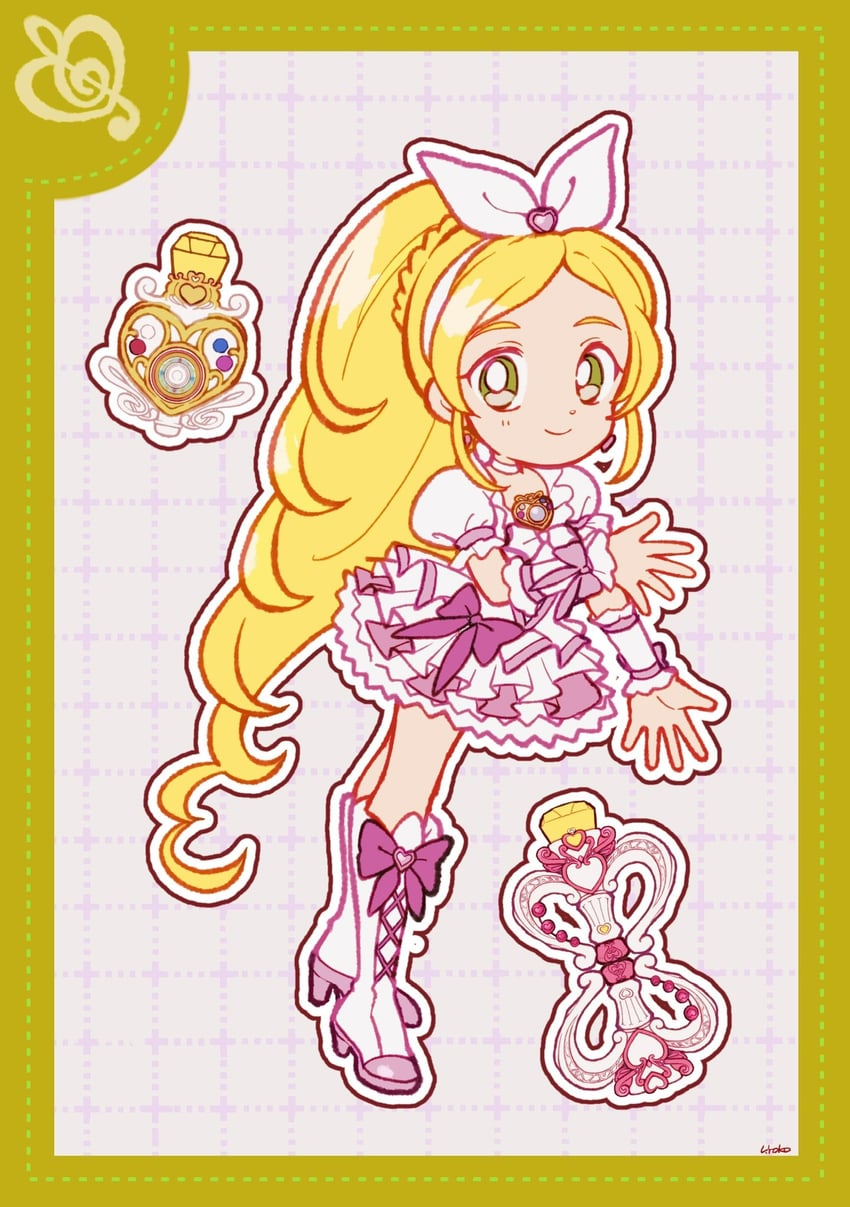 minamino kanade and cure rhythm (precure and 1 more) drawn by uwded_207