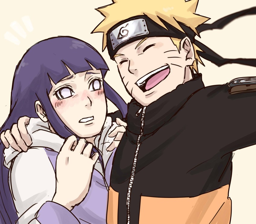 uzumaki naruto and hyuuga hinata (naruto and 1 more) drawn by pinoko_(pnk623)