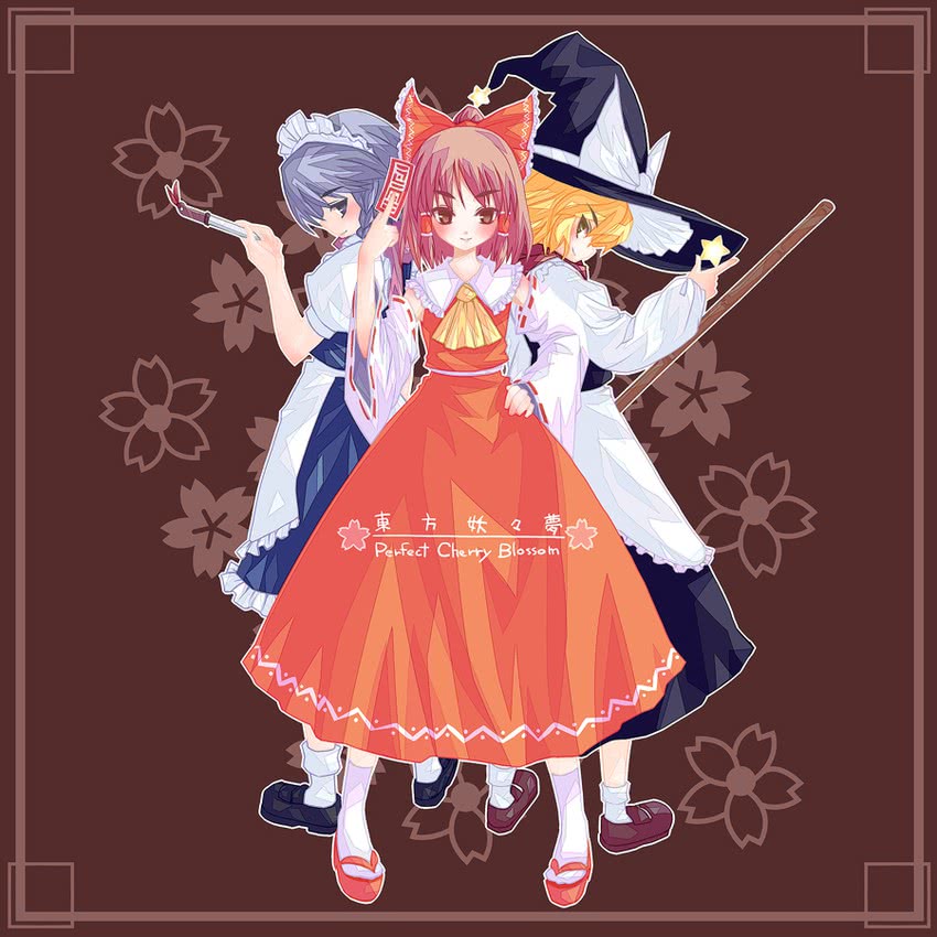hakurei reimu, kirisame marisa, and izayoi sakuya (touhou and 1 more) drawn by yuuki_(snowhouse)