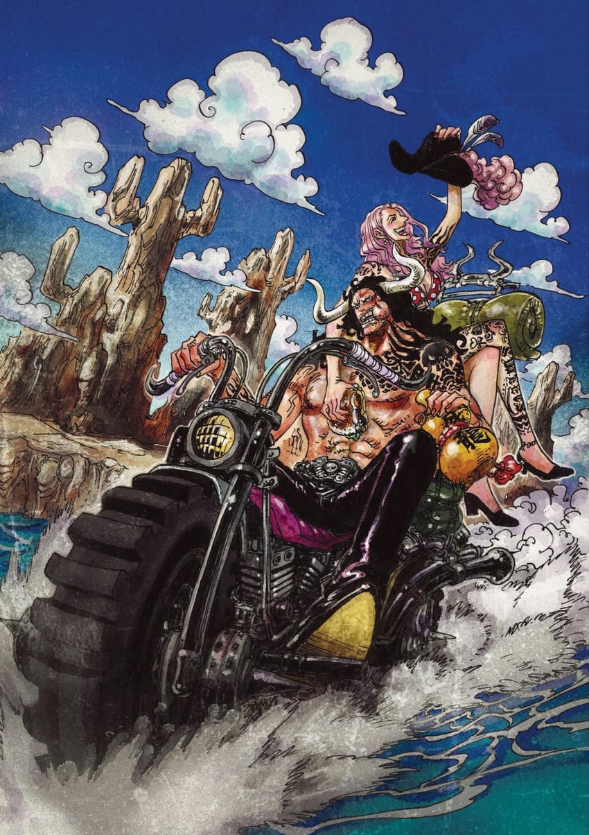 kaidou and charlotte linlin (one piece) drawn by oda_eiichirou