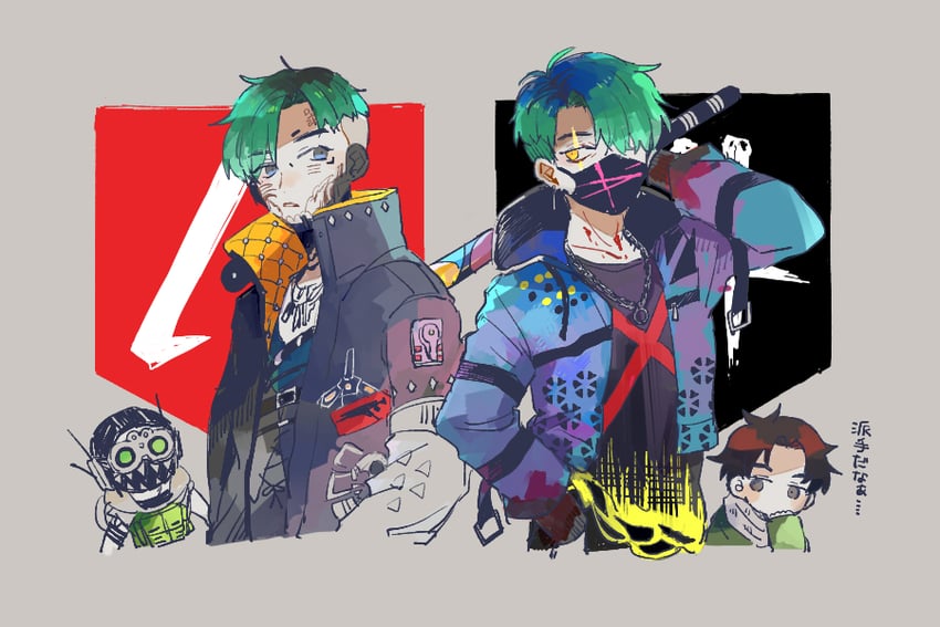 crypto, octane, hack, jake park, the trickster, and 2 more (apex legends and 1 more) drawn by masshiro