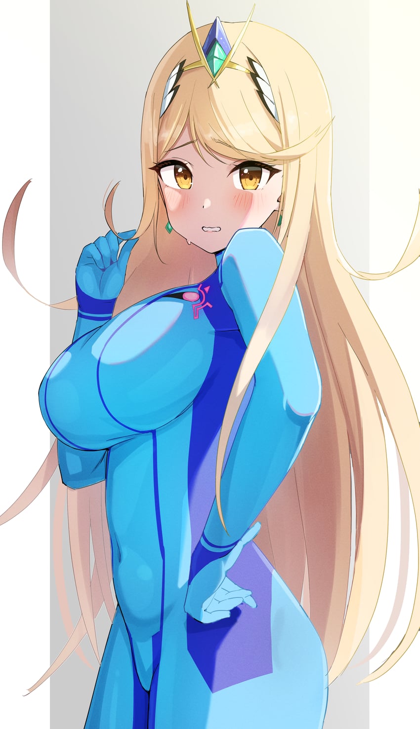 mythra and samus aran (xenoblade chronicles and 2 more) drawn by oruru63100814