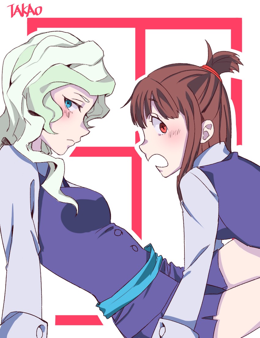 kagari atsuko and diana cavendish (little witch academia) drawn by takao_(88499191)