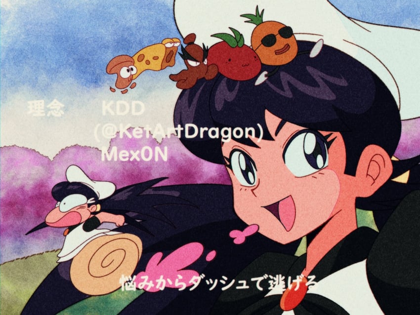 peppina ramen, mushroom toppin, pineapple toppin, cheese toppin, sausage toppin, and 1 more (pizza tower) drawn by mex0n