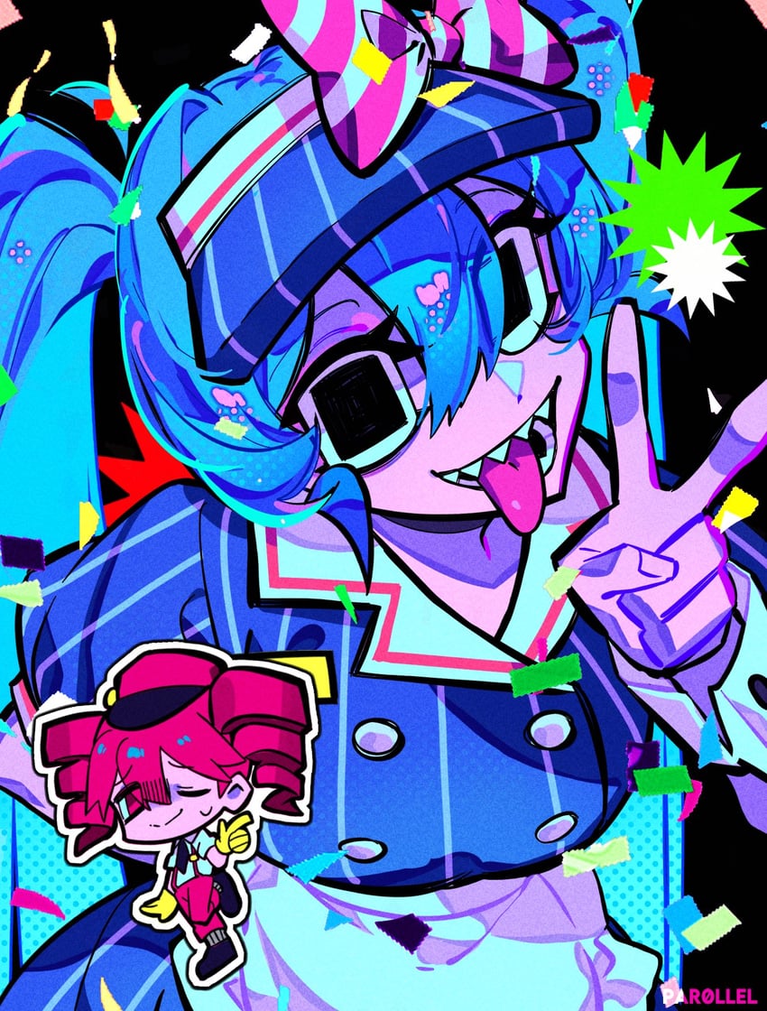 hatsune miku and kasane teto (vocaloid and 2 more) drawn by par0llel