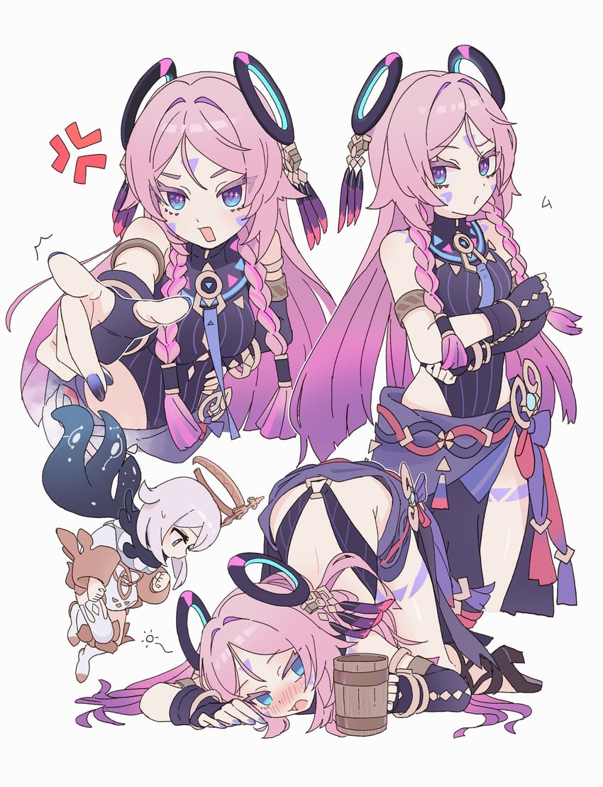 paimon and citlali (genshin impact) drawn by origami_gyokuo
