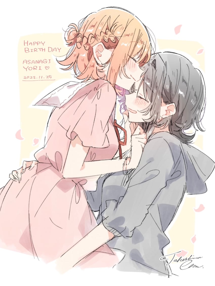 kino himari and asanagi yori (sasayaku you ni koi wo utau) drawn by takeshima_eku