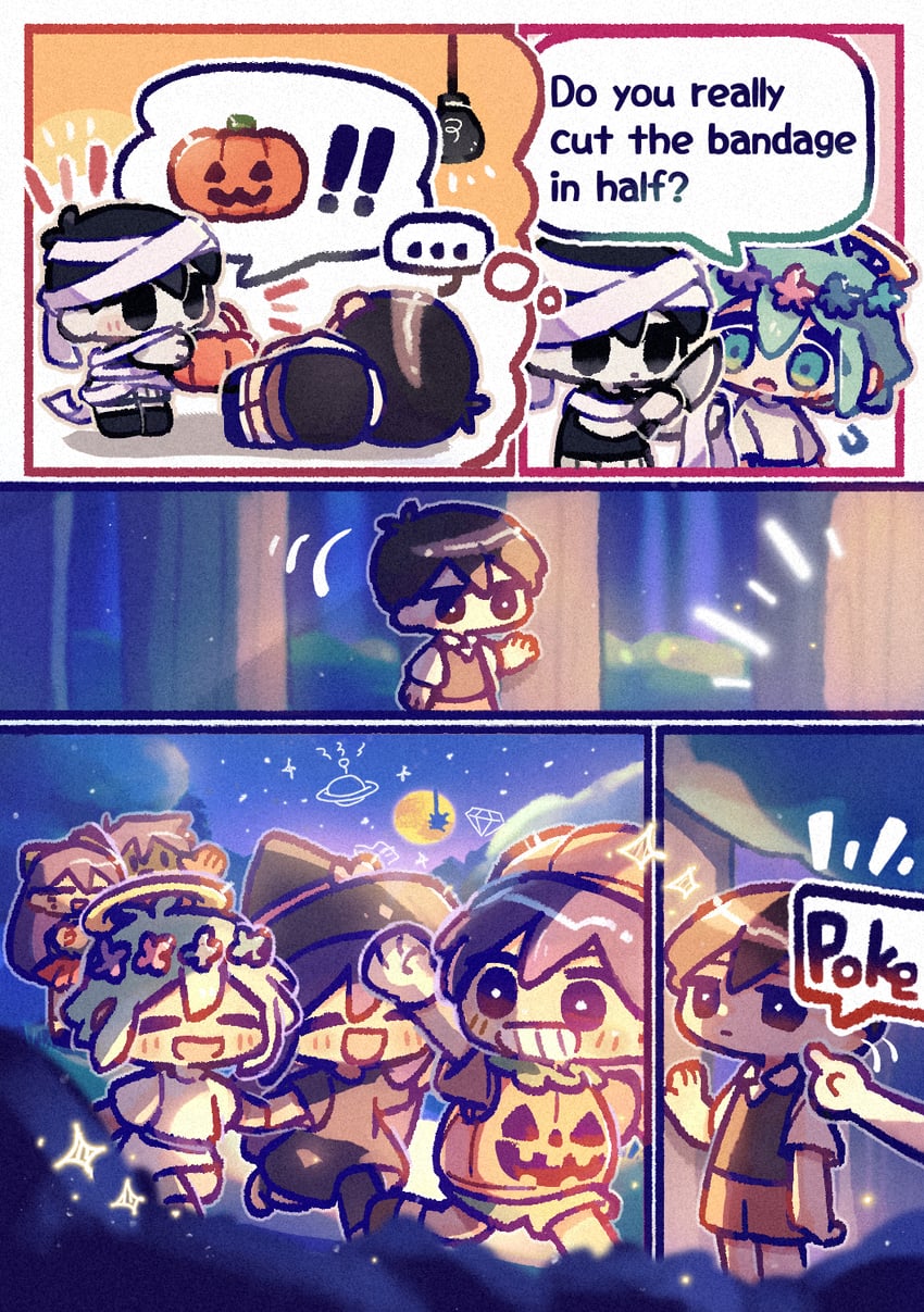 sunny, omori, basil, aubrey, mari, and 2 more (omori) drawn by wakame_(vhai26uhykmqb9k)