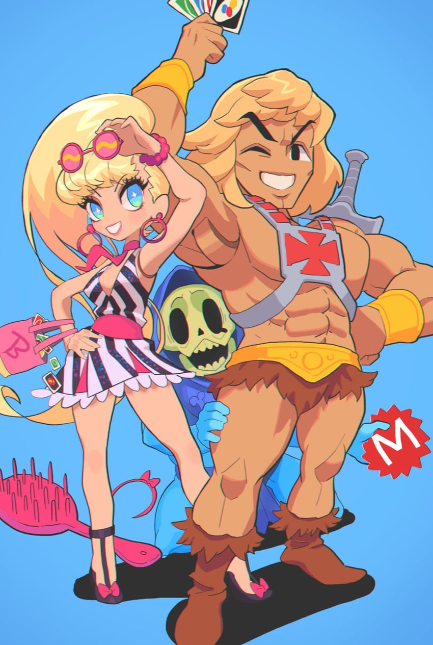 barbie, he-man, skeletor, and 1959 barbie (barbie and 1 more) drawn by gashi-gashi