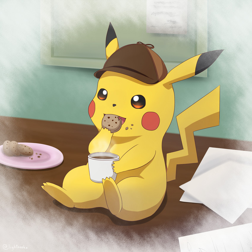 pikachu and detective pikachu (pokemon and 1 more) drawn by lightnookz