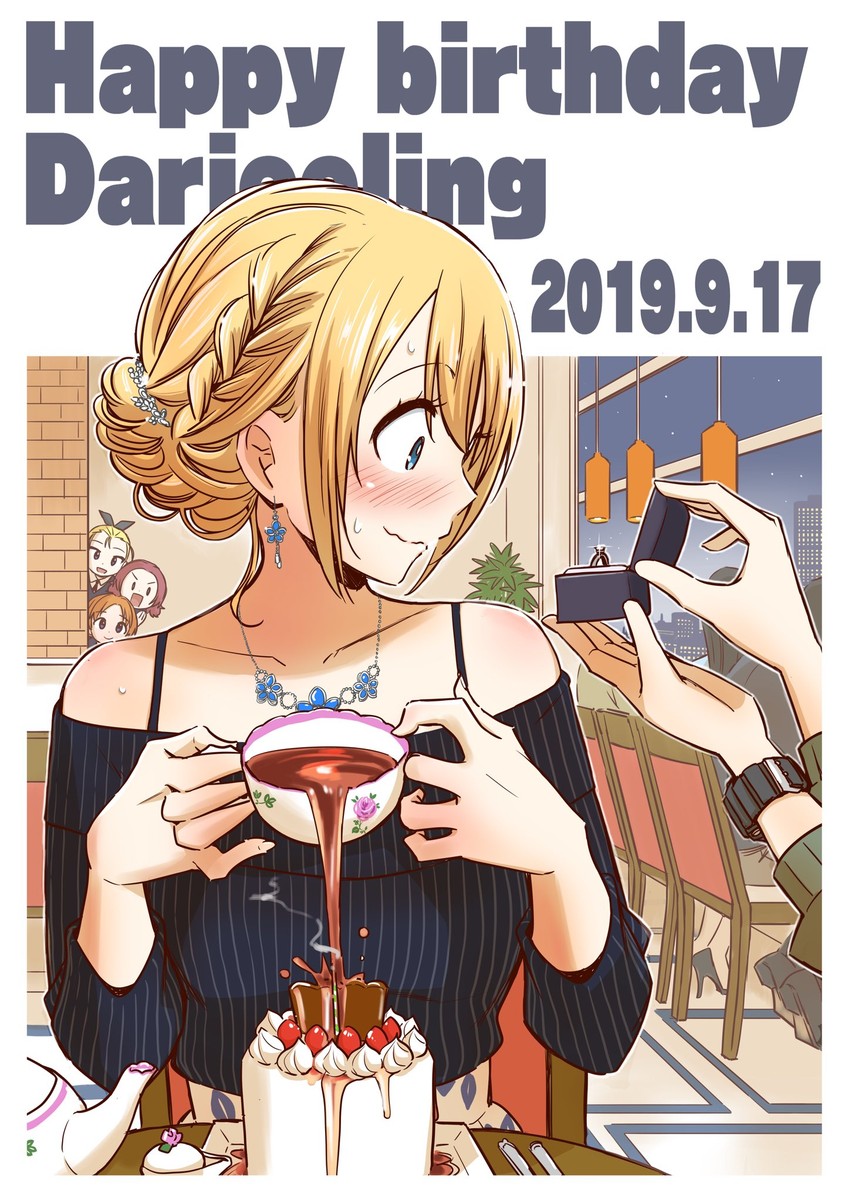 darjeeling, kay, orange pekoe, rosehip, and assam (girls und panzer) drawn by hone_(honehone083)