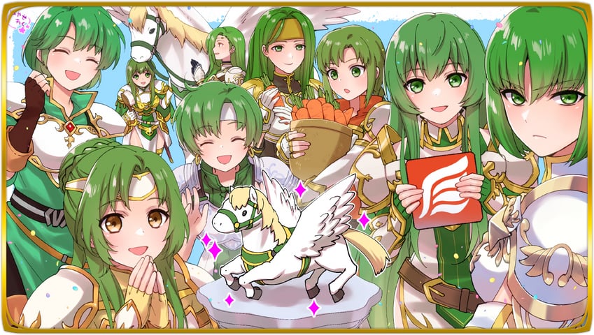 palla, elincia ridell crimea, erinys, vanessa, fee, and 4 more (fire emblem and 7 more) drawn by arikawa_kinu