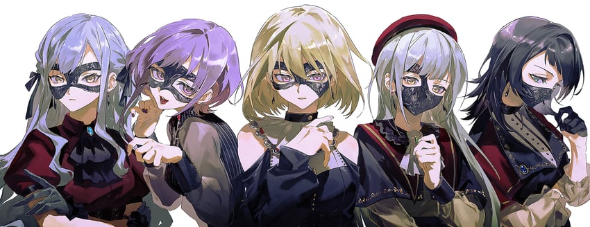 togawa sakiko, wakaba mutsumi, yahata umiri, misumi uika, mortis, and 5 more (bang dream! and 1 more) drawn by mo_(ine_mao)