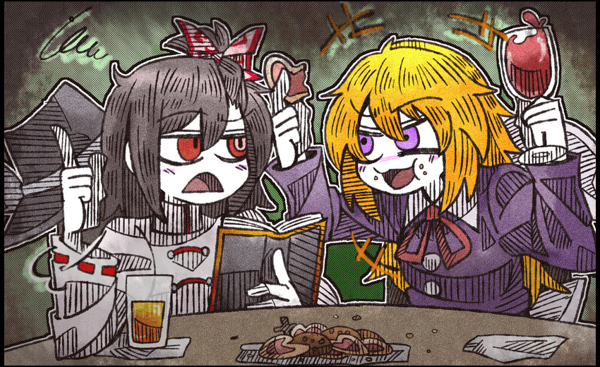 usami renko and maribel hearn (touhou) drawn by suenari_(peace)