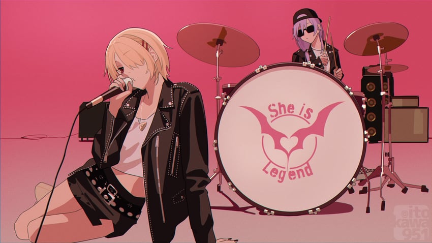 kayamori ruka and izumi yuki (heaven burns red and 1 more) drawn by yama0109