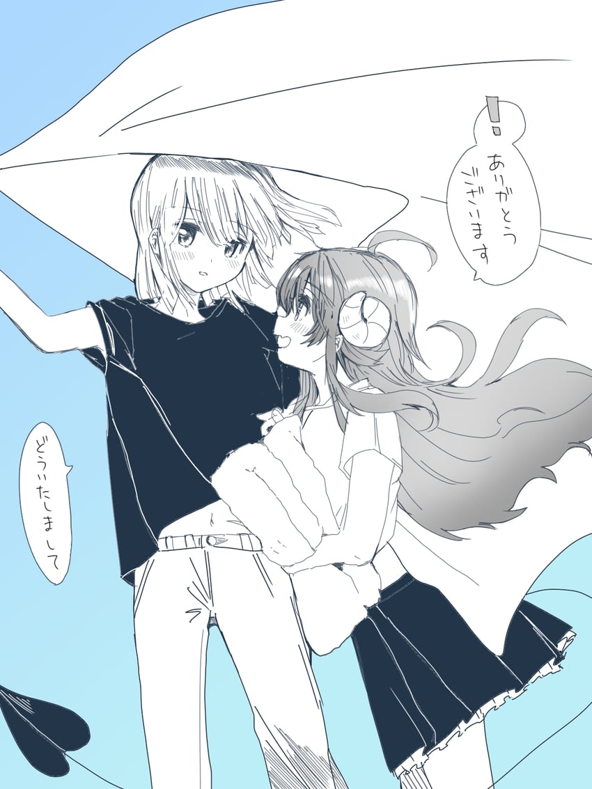 yoshida yuuko and chiyoda momo (machikado mazoku) drawn by tamuhei_(6nasiki)