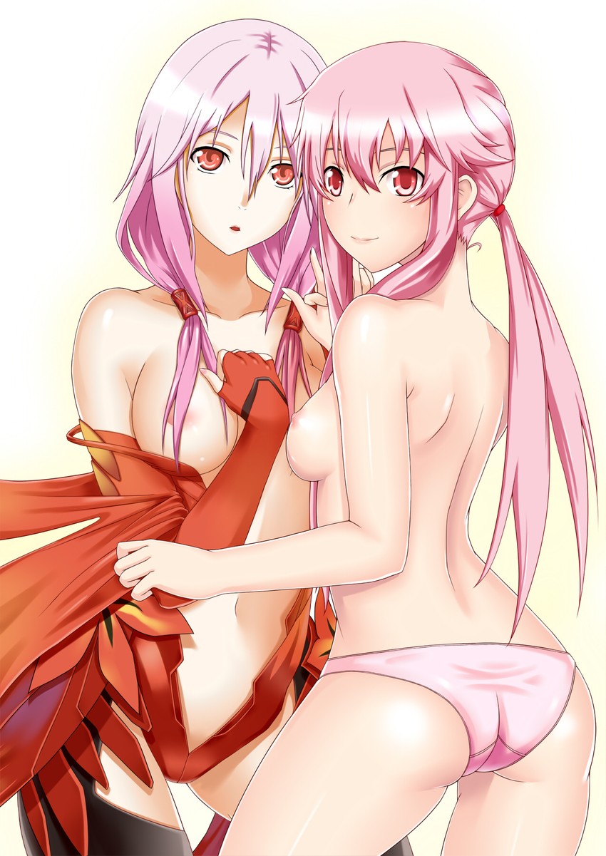 yuzuriha inori and gasai yuno (guilty crown and 1 more) drawn by mizuse_kouichi