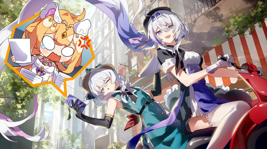 kiana kaslana, theresa apocalypse, and susannah manatt (honkai and 1 more) drawn by grape_(grapedraws)