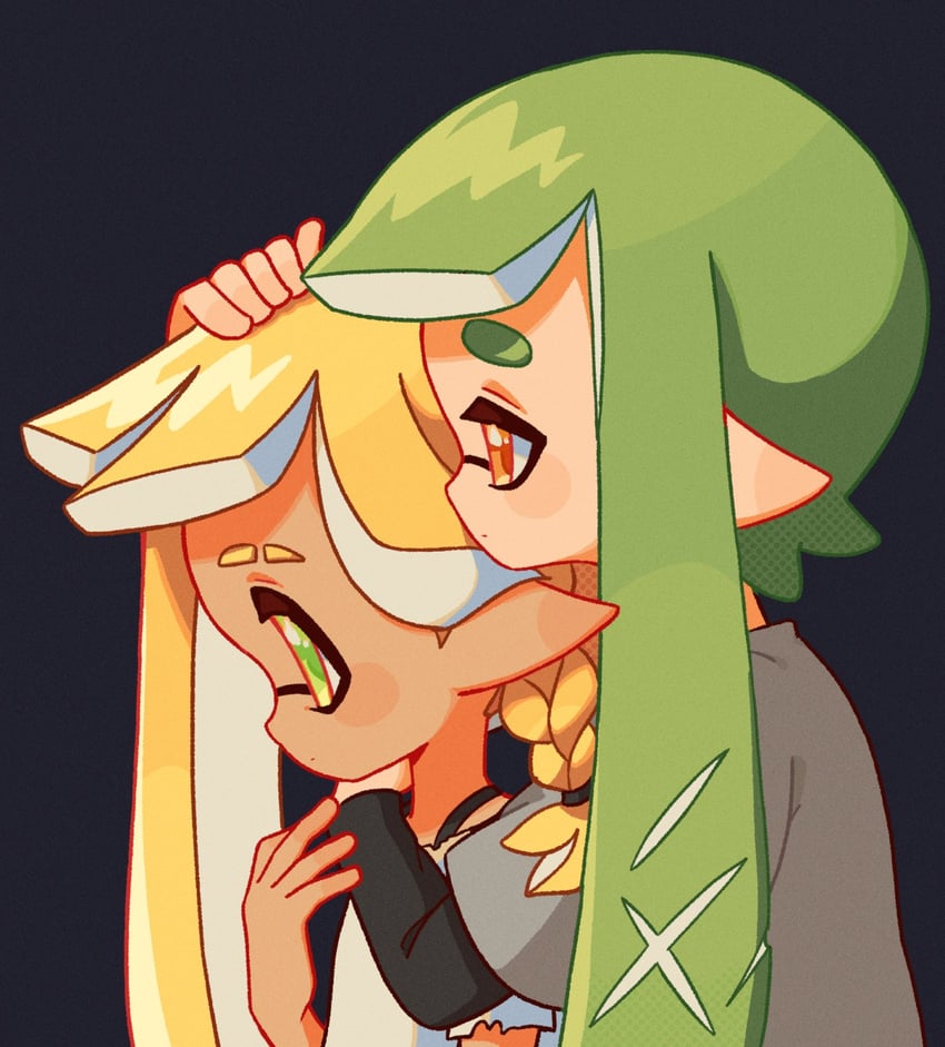 inkling player character, inkling girl, and veronika (splatoon and 1 more) drawn by kitnoko