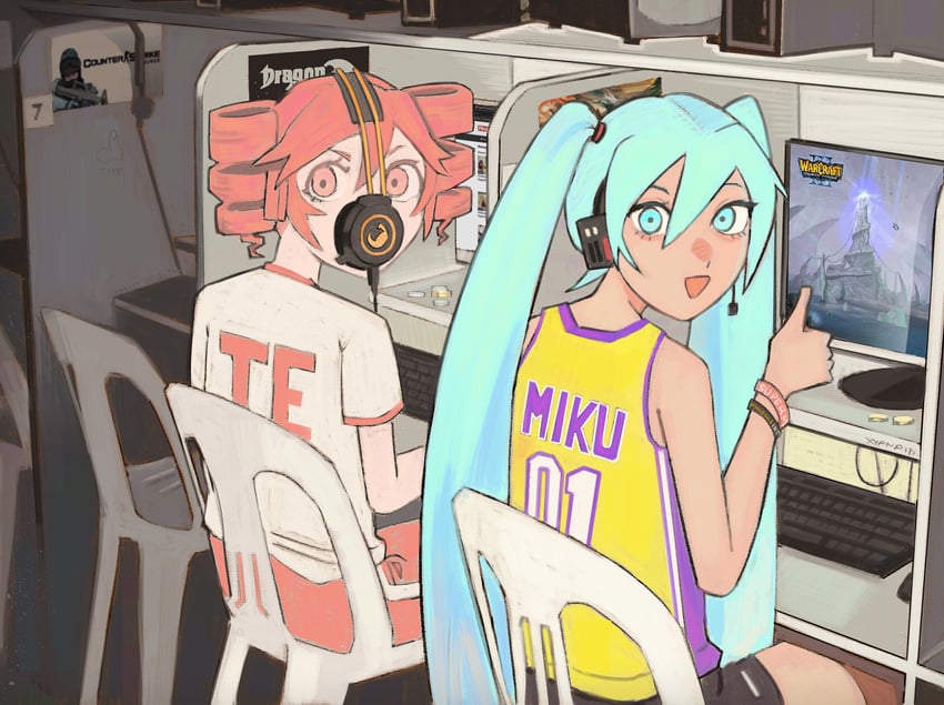 hatsune miku and kasane teto (vocaloid and 7 more) drawn by xyanaid