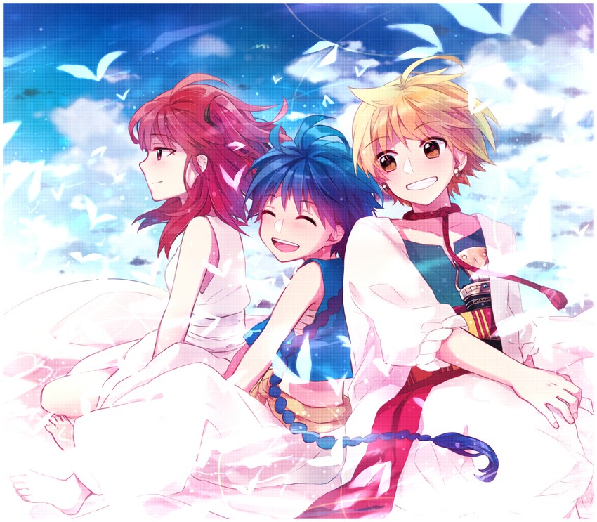 morgiana, aladdin, and alibaba saluja (magi the labyrinth of magic) drawn by hoshiyui_tsukino