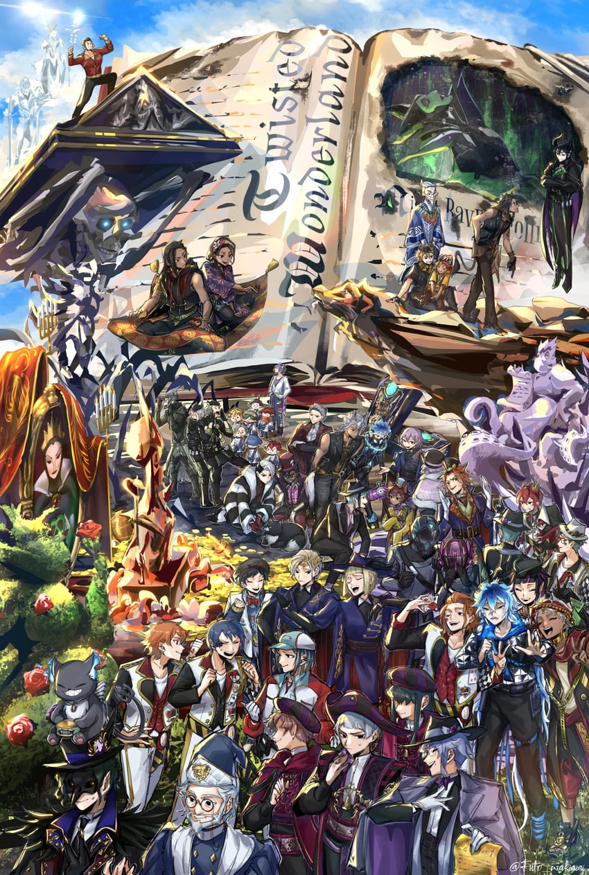 floyd leech, jade leech, leona kingscholar, azul ashengrotto, idia shroud, and 49 more (twisted wonderland and 5 more) drawn by futo-yakisoba