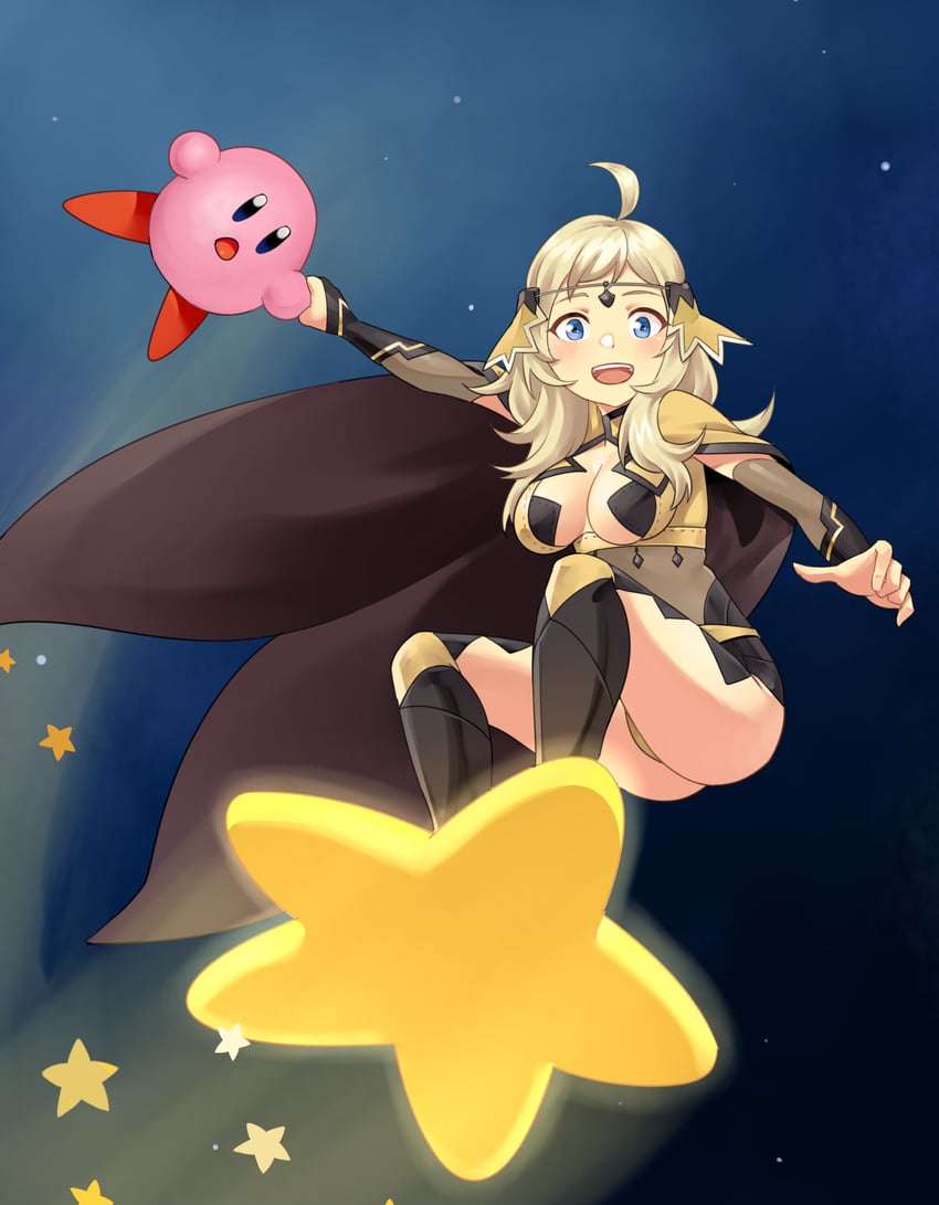 kirby and ophelia (fire emblem and 2 more) drawn by igni_tion