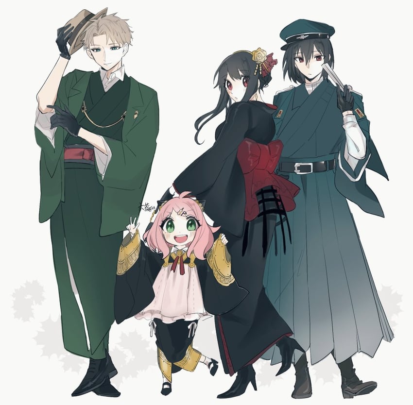 yor briar, anya, twilight, and yuri briar (spy x family) drawn by spy_rit