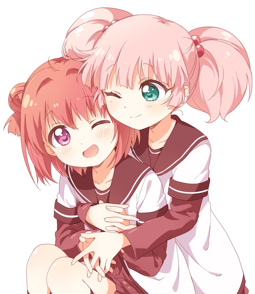 akaza akari and yoshikawa chinatsu (yuruyuri) drawn by namori