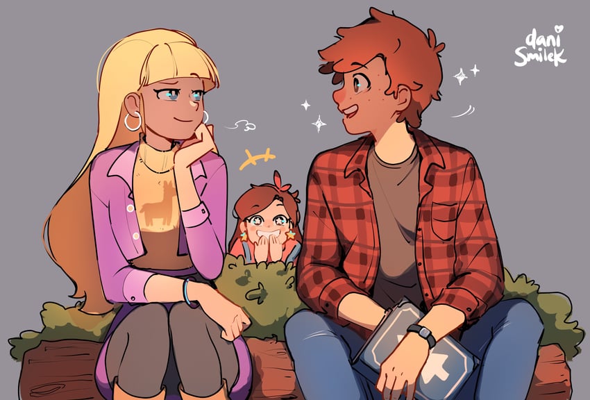 mabel pines, dipper pines, and pacifica northwest (gravity falls) drawn by danismilek