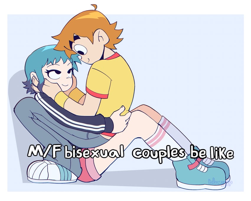 scott pilgrim and ramona flowers (scott pilgrim and 1 more) drawn by blue_pepe