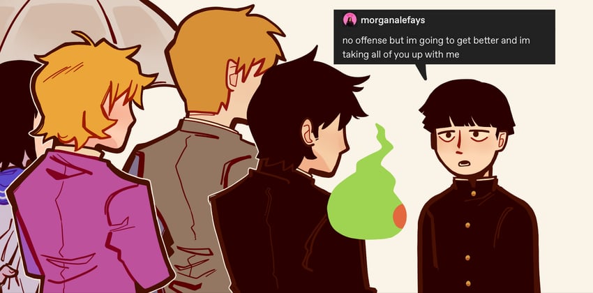 kageyama shigeo, reigen arataka, kageyama ritsu, ekubo, hanazawa teruki, and 1 more (mob psycho 100 and 1 more) drawn by jammymayham