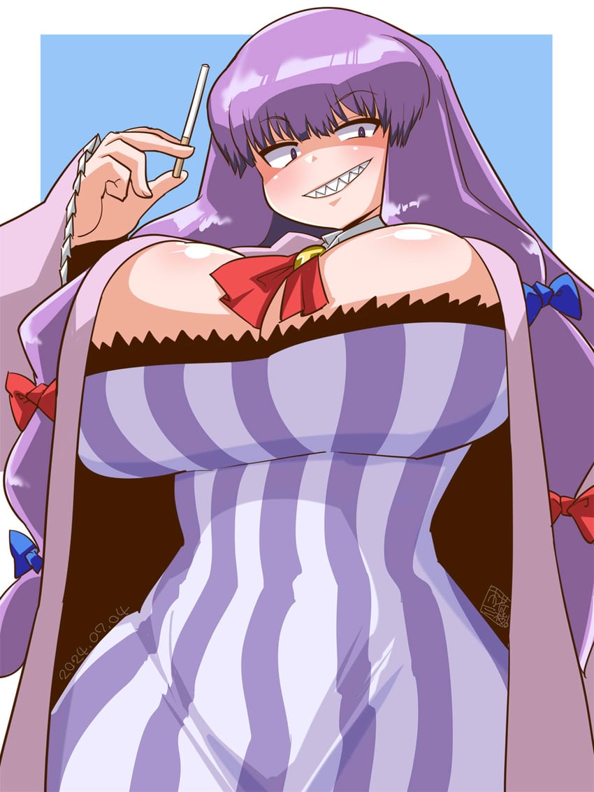 patchouli knowledge and taisa (touhou and 1 more) drawn by itini-sanshi