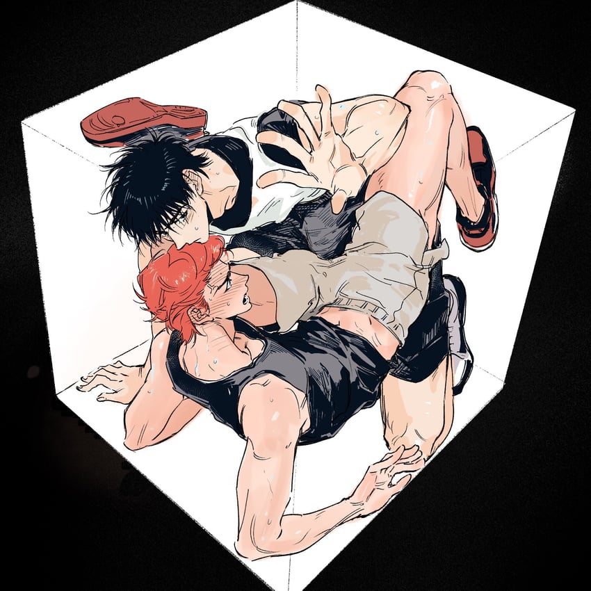 sakuragi hanamichi and rukawa kaede (slam dunk) drawn by chimmyming