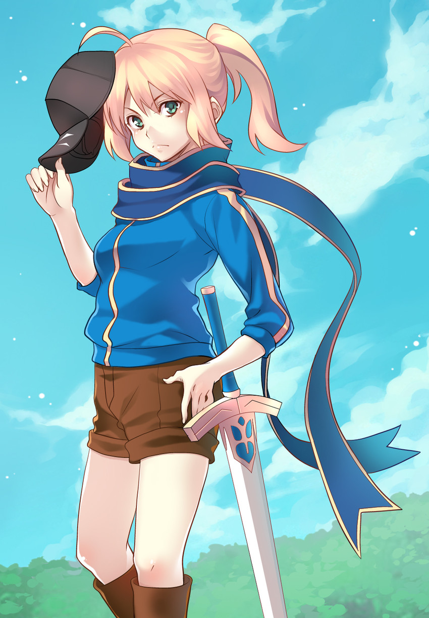 artoria pendragon and mysterious heroine x (fate and 1 more) drawn by azu