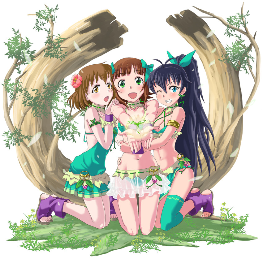amami haruka, ganaha hibiki, and hagiwara yukiho (idolmaster) drawn by run_p_(aveton)