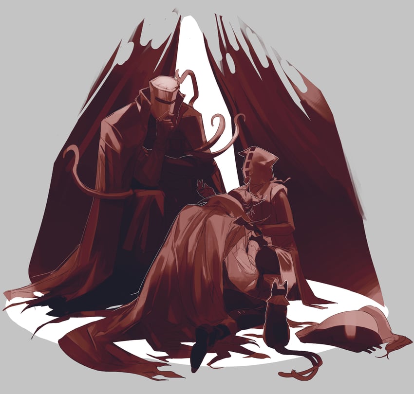 doctor, phantom, miss christine, and cannot goodenough (arknights) drawn by kaifei_(kaifei_29)