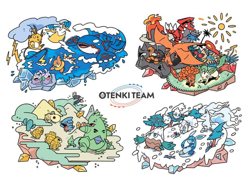 charizard, glaceon, leafeon, alolan vulpix, raichu, and 18 more (pokemon)
