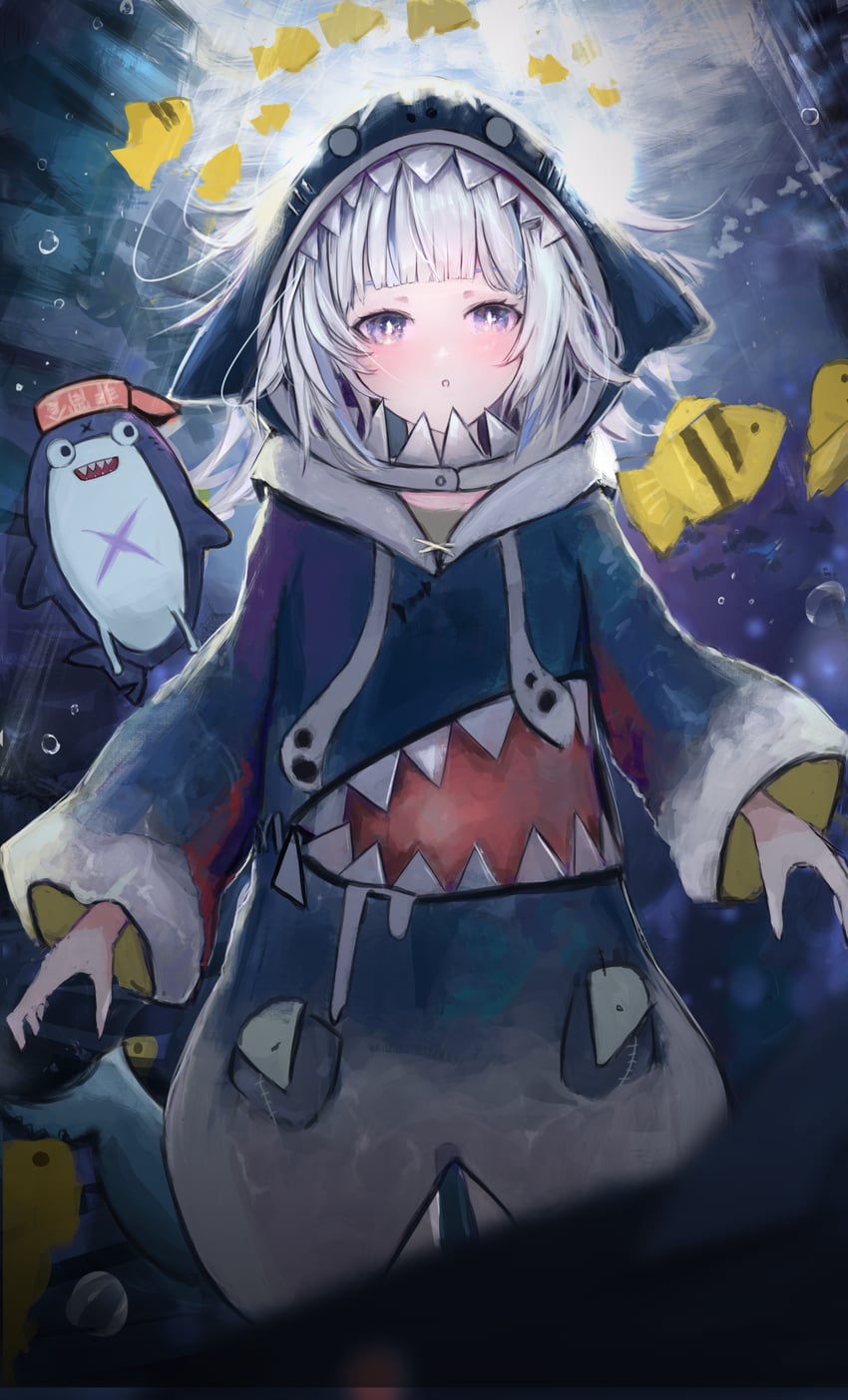 gawr gura and bloop (hololive and 1 more) drawn by kisaragi_pana