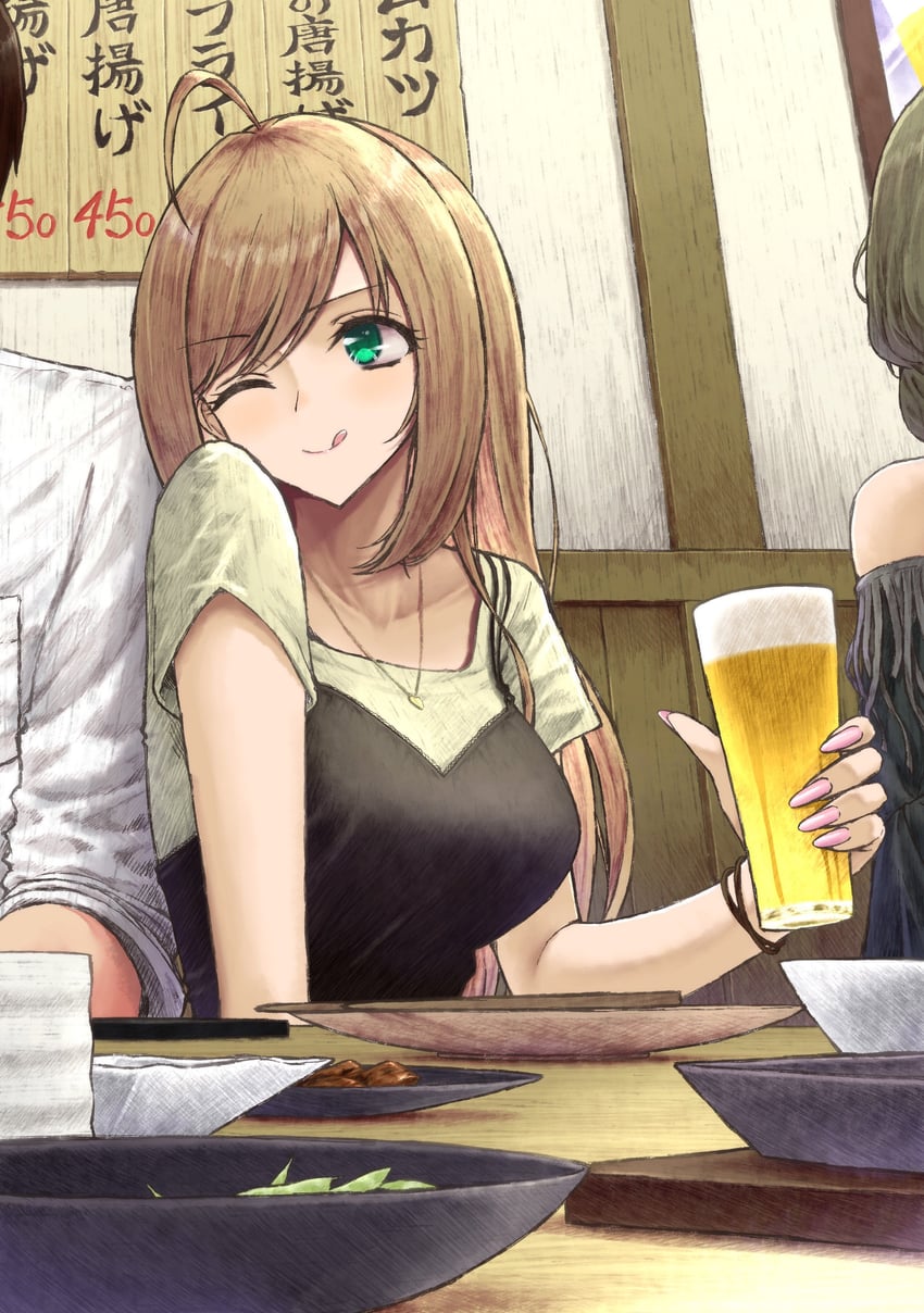 producer, takagaki kaede, and sato shin (idolmaster and 1 more) drawn by aramachi