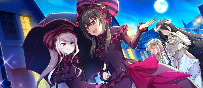 megumin, darkness, albedo, and shalltear bloodfallen (kono subarashii sekai ni shukufuku wo! and 2 more)