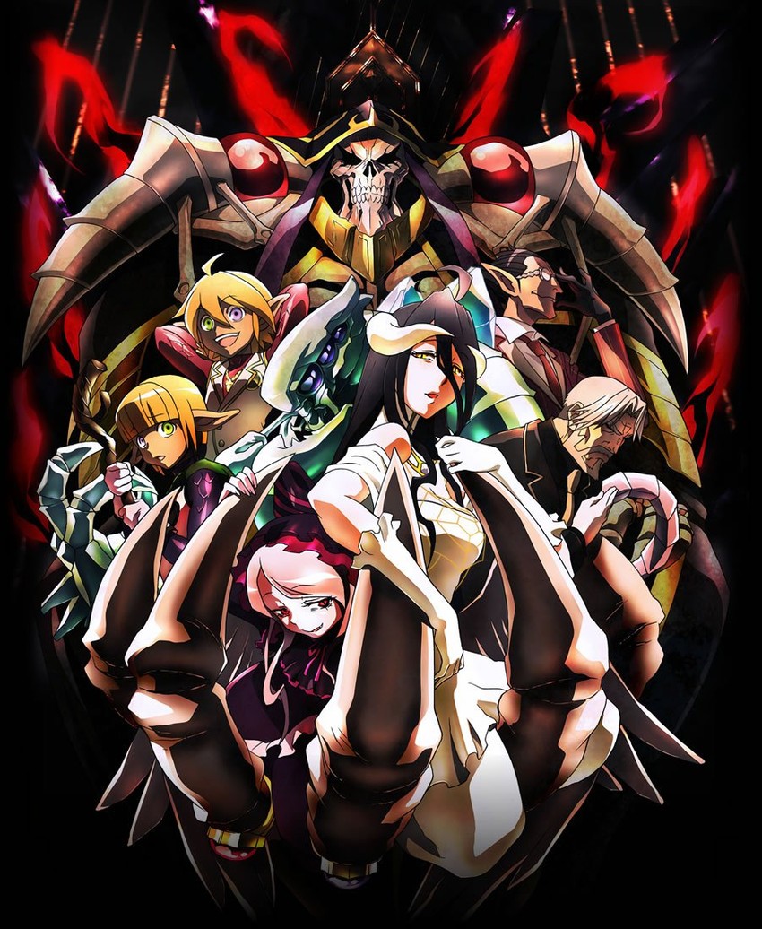 albedo, ainz ooal gown, shalltear bloodfallen, aura bella fiora, mare bello fiore, and 2 more (overlord)