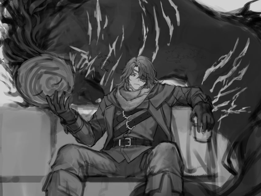 heathcliff and dullahan (project moon and 1 more) drawn by es_limbus